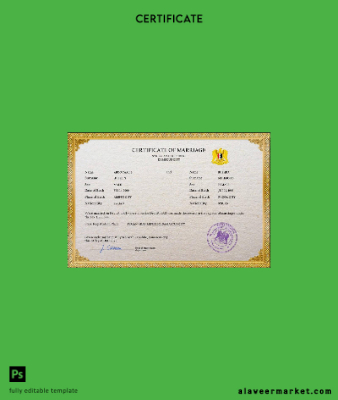 Suriye marriage Sertifika PSD Şablon