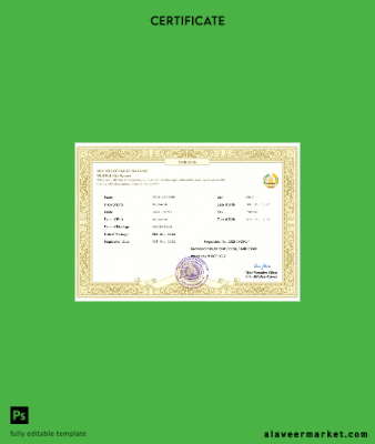Tacikistan marriage Sertifika Word and PDF Şablon