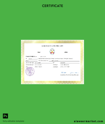Togo marriage Sertifika Word and PDF Şablon