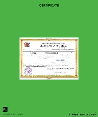 Kimlik Kartı and Tobago marriage Sertifika Word and PDF Şablon