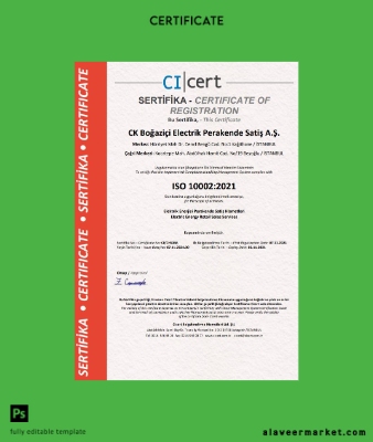 Türkiye Cicert Sertifika Şablon in Word and PDF format
