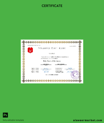 Türkiye marriage Sertifika Word and PDF Şablon
