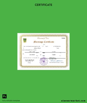 Tuvalu marriage Sertifika Word and PDF Şablon
