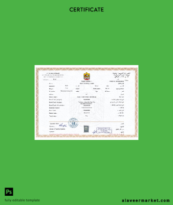 UAE death cert. PSD version 2 screen