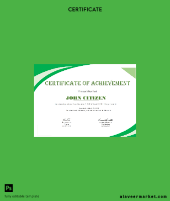 USA Sertifika of Achievement Şablon in Word and PDF format