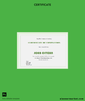 USA Computer Training Sertifika Şablon in Word and PDF format