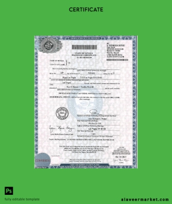 USA County of clark marriage Sertifika