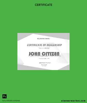 USA Dealership Completion cert