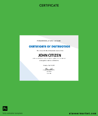 USA Destruction cert