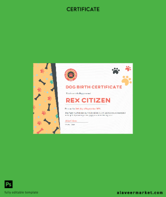 USA Dog Birth cert