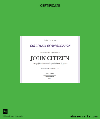 USA Employee Appreciation cert