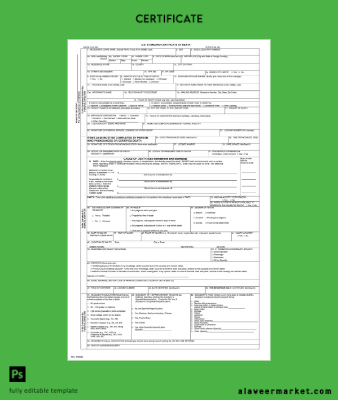 USA General Register death cetificate