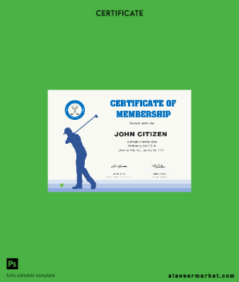USA Golf Club Membership cert