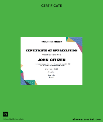 USA Graduation Appreciation Sertifika Şablon in Word and PDF format