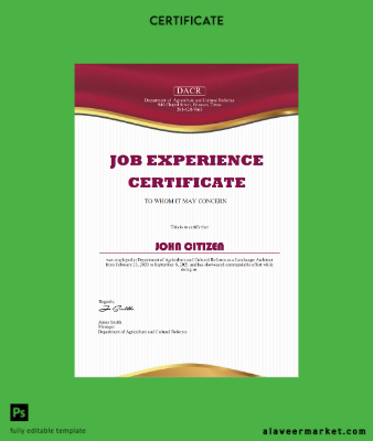 USA Job experience cert