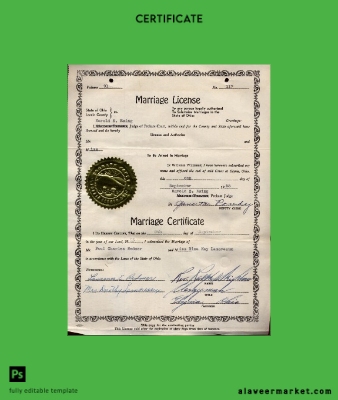 USA Lorain county marriage Sertifika
