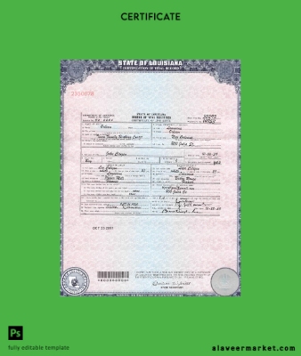 USA Louisiana birth cert