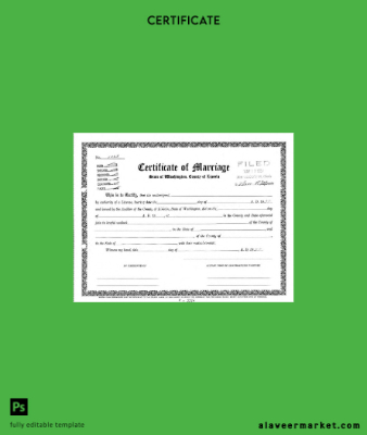 USA Marriage registrar of Washington Sertifika of marriage