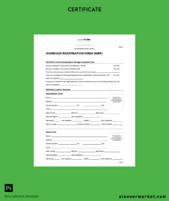 USA Marriage registration form
