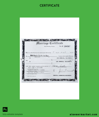 USA Nevada Sertifika of marriage