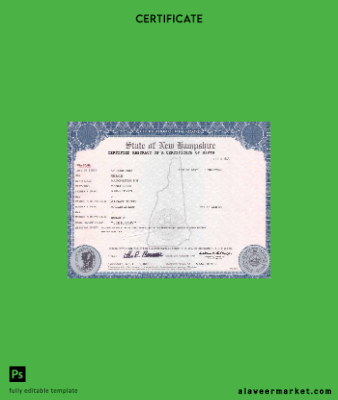 USA Yeni Hampshire birth cert