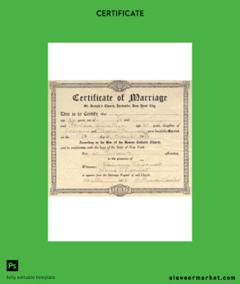 USA Yeni York Sertifika of marriage