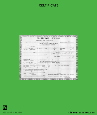 USA Office of marriage register Sertifika of marriage