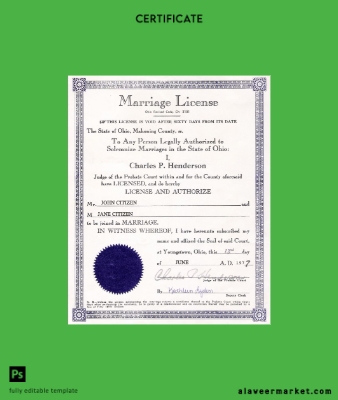USA Ohio marriage cert