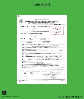 USA Sertifika of loss of nationality