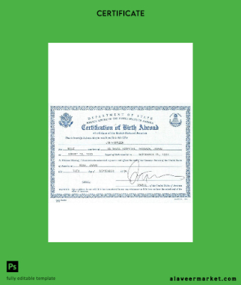 USA certification of birth abroad