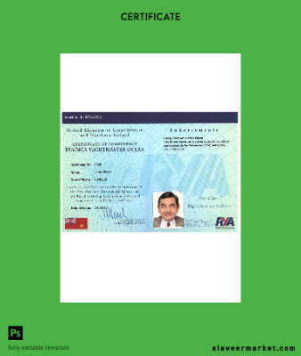 United Kingdom RYA Yachtmaster Sertifika of Competence