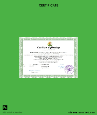 United Kingdom marriage Sertifika Word and PDF Şablon