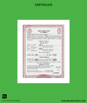 United Mexican States civil registry marriage Sertifika