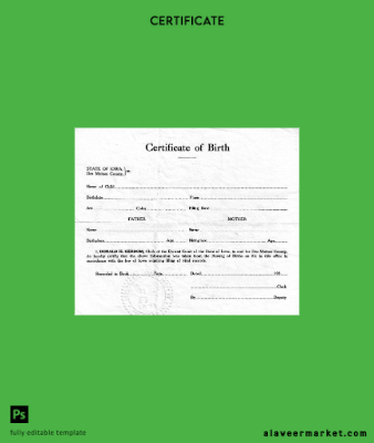 United State District Court of Iowa birth Sertifika