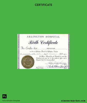 United States Arlington hospital birth Sertifika