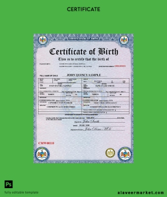 United States Commonwealth General hospital birth Sertifika