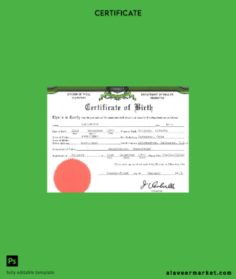 United States Department of Sağlık Edmonton birth Sertifika