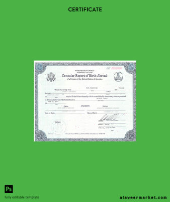 United States Department of State Sertifika of birth abroad