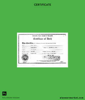 United States Hindistan State board of Sağlık birth Sertifika