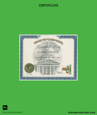 United States State of California birth Sertifika