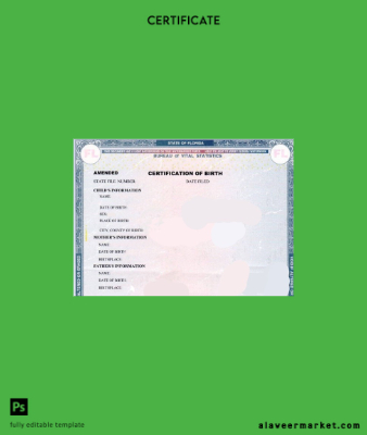 United States State office of Kimlik Kartı Vital Statistics certification of birth