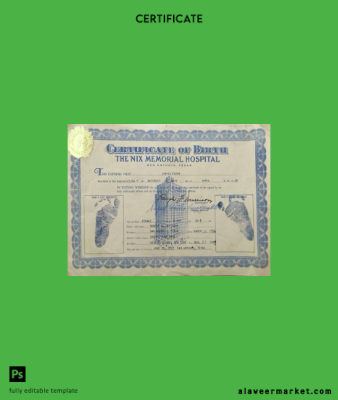 United States The Nix Memorial hospital birth Sertifika