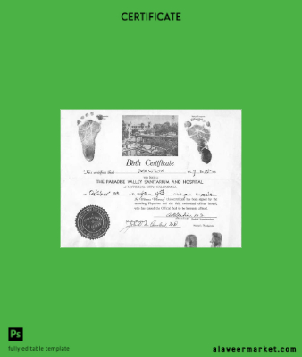 United States The Paradise Valley Sanitarium and hospital birth Sertifika