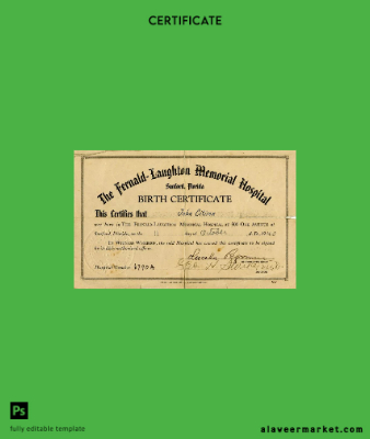 United States the Fernald-Laughton Memorial hospital birth Sertifika