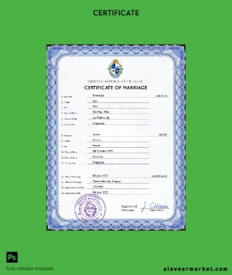 Uruguay marriage Sertifika PSD Şablon