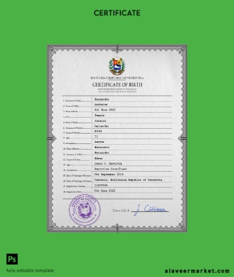 Venezuela birth Sertifika