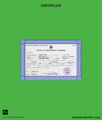 Venezuela marriage Sertifika PSD Şablon