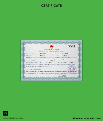 Vietnam marriage Sertifika PSD Şablon