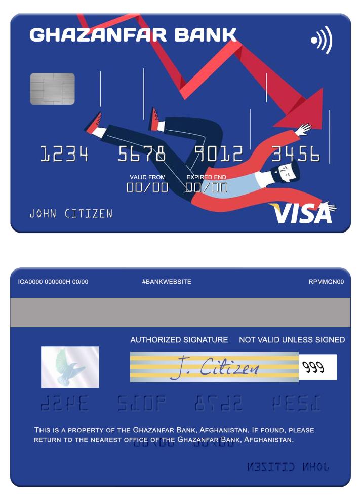 Afghanistan Ghazanfar Bank visa card