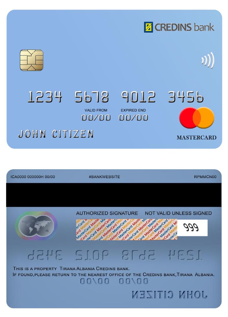 Albania Credins bank mastercard